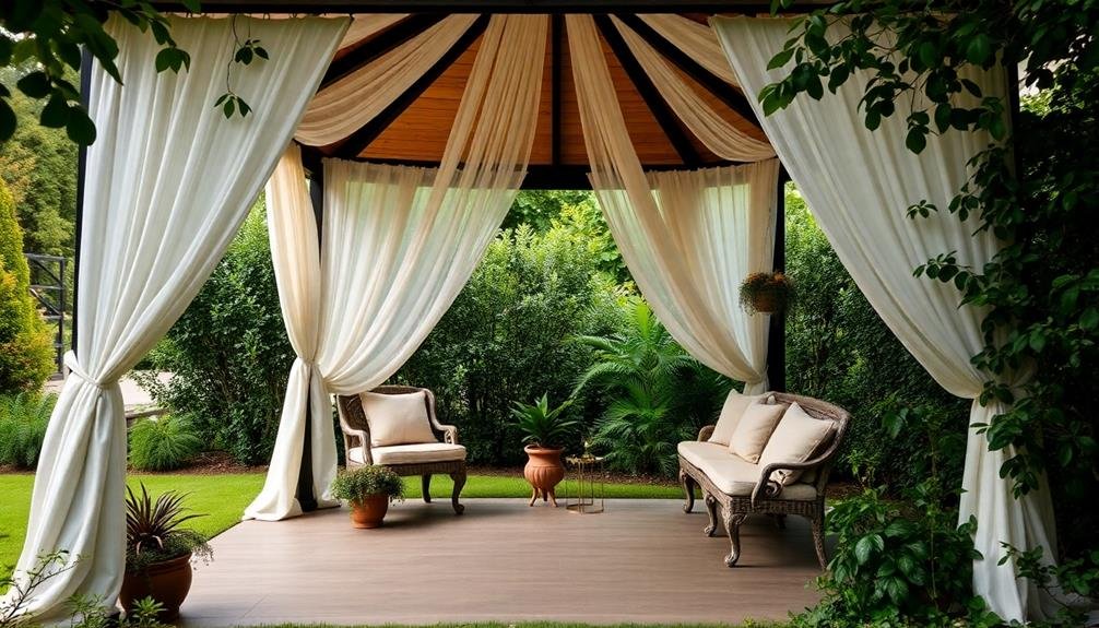 cozy enclosed gazebo seating