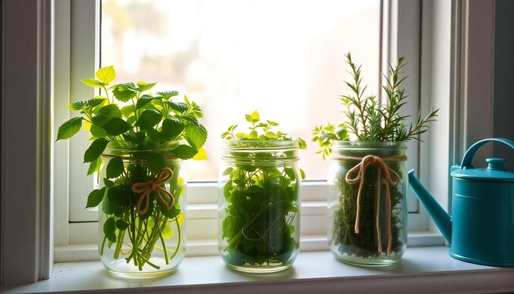 mason jar herb garden