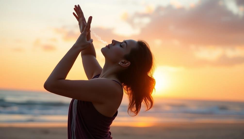 mindful breathing in stretching