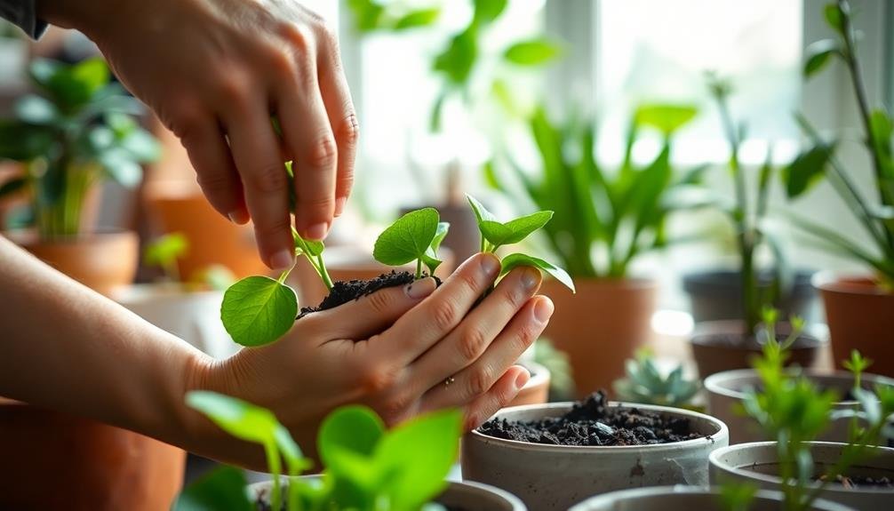 mindful plant repotting practice