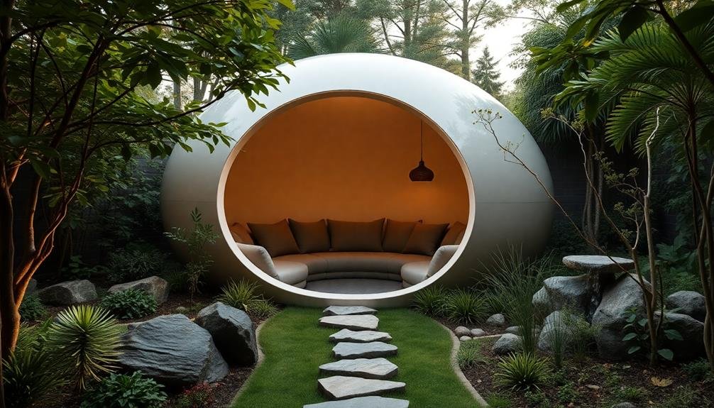 outdoor mindfulness meditation pods