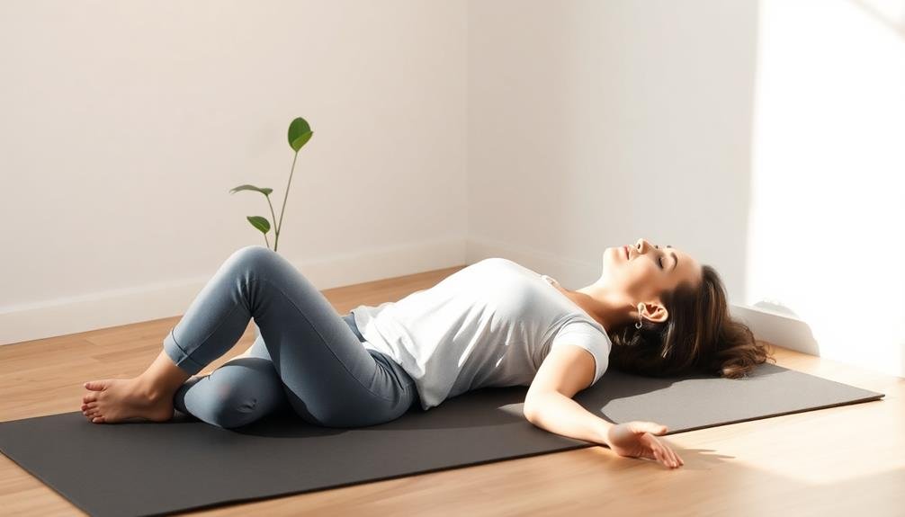 supine twist yoga pose