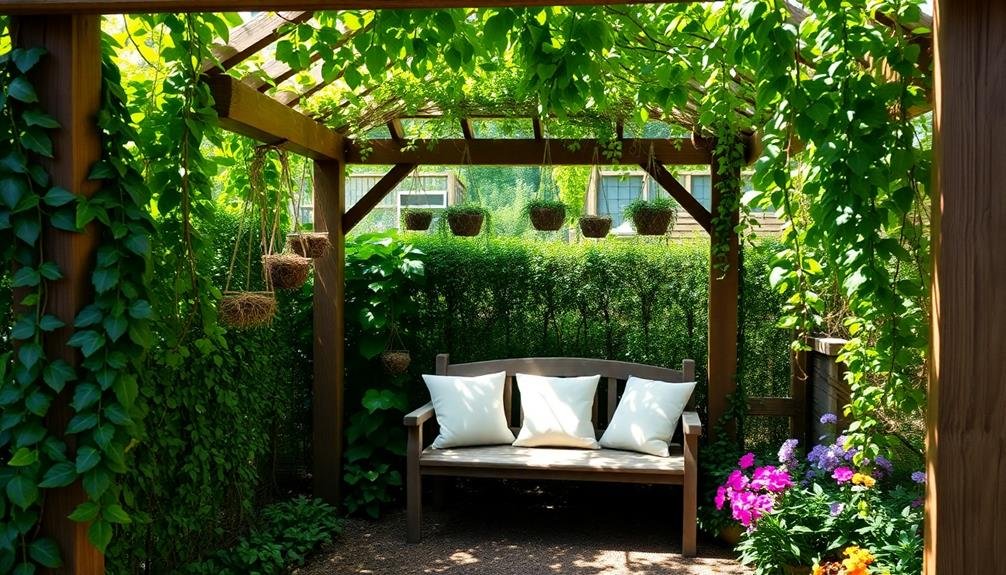 tranquil garden seating area
