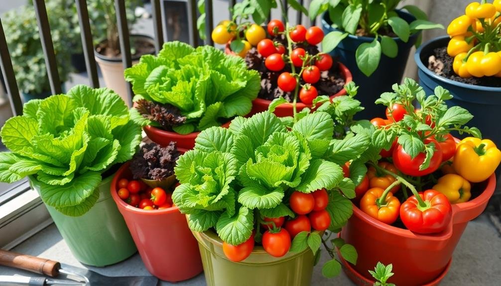 vibrant salad garden containers