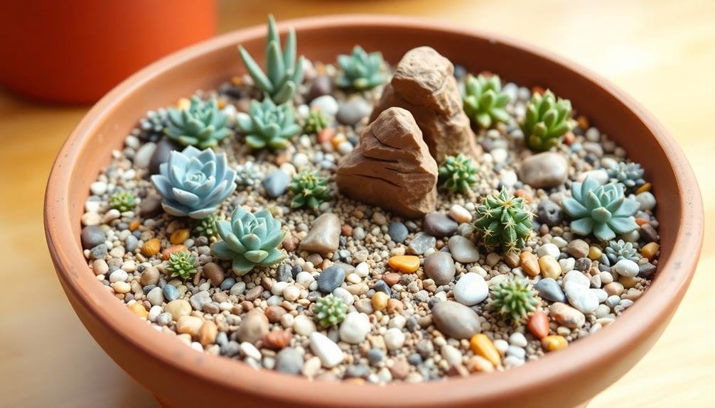 vibrant succulent miniature garden