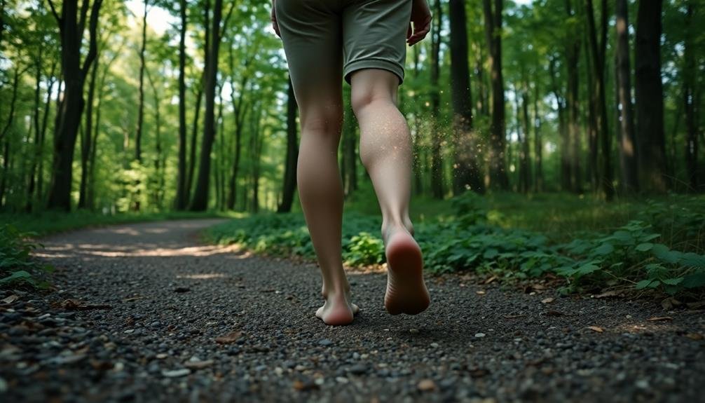 walking with mindful breathing