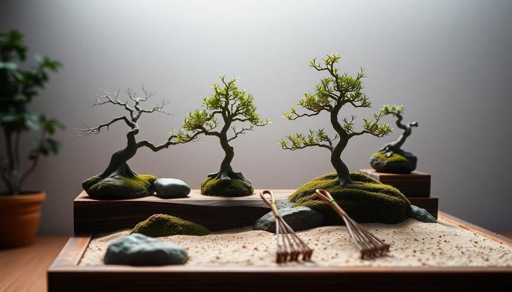 zen gardens and bonsai