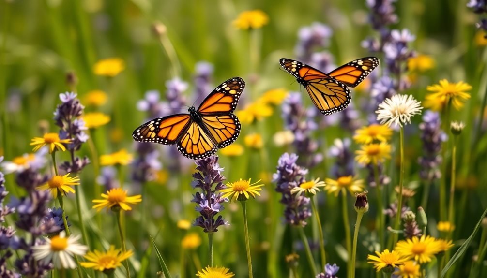 butterflies dancing in meadows