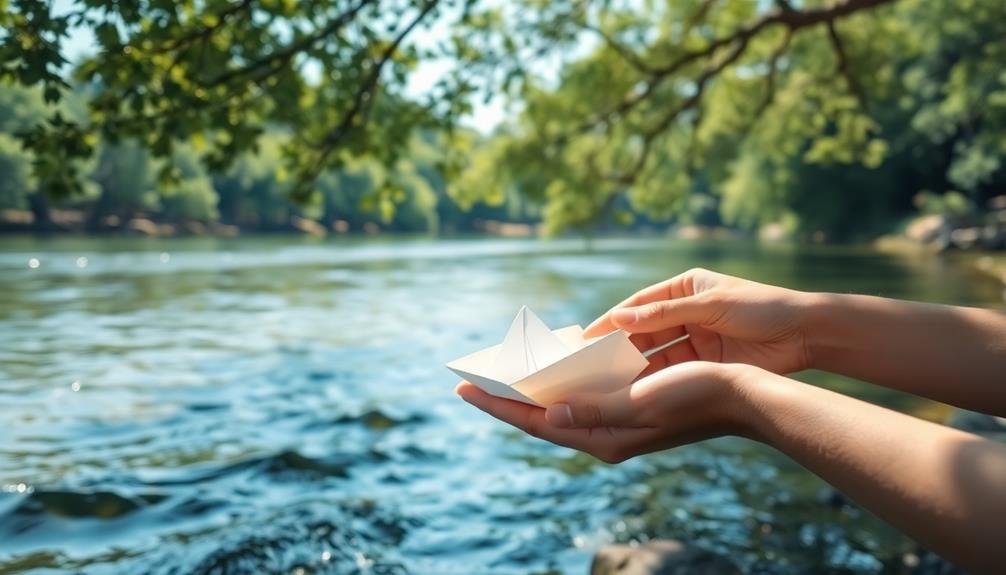 calm floating craft activity