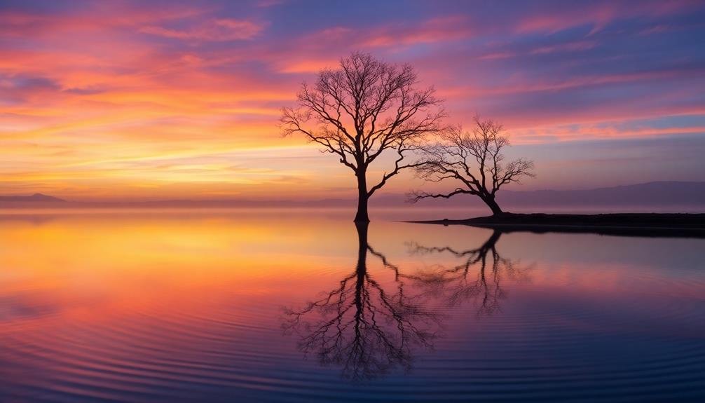 calm surface mirror image