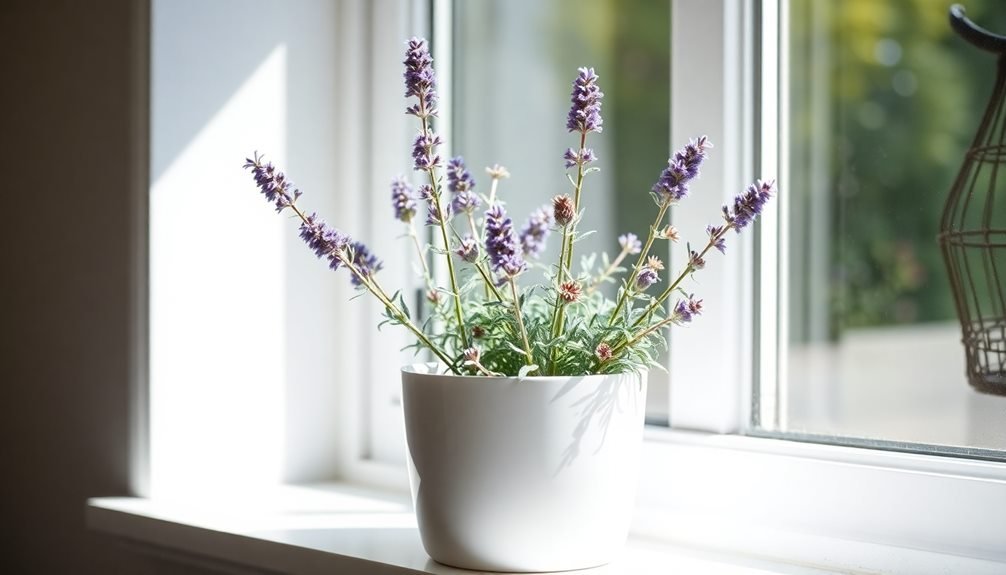 calming lavender windowsill decor