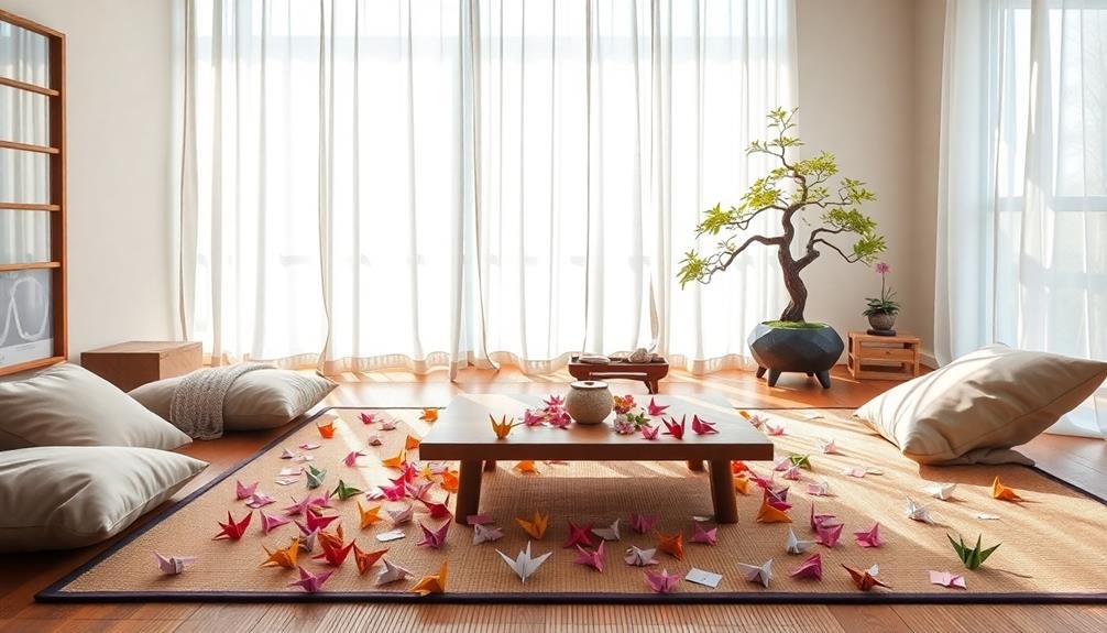 calming origami space design
