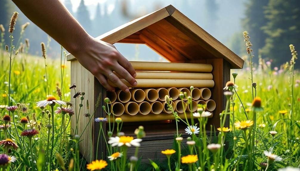 constructing solitary bee habitats