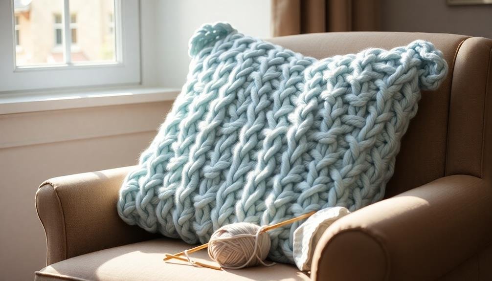 cozy textured knit cushion