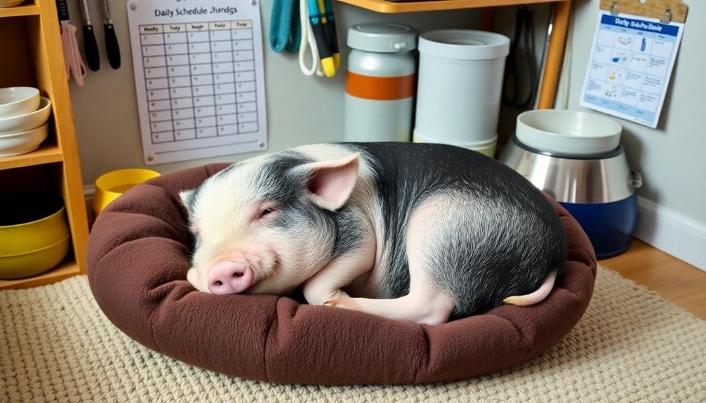 developing pig care routines