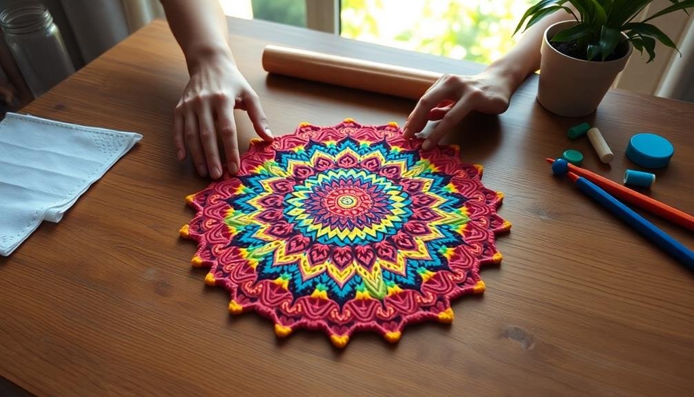 exploring playdough mandala art