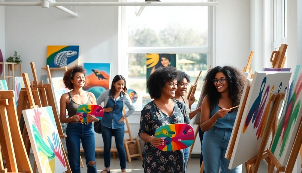 group painting reduces stress