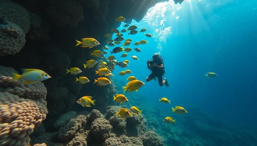 observe aquatic species behavior