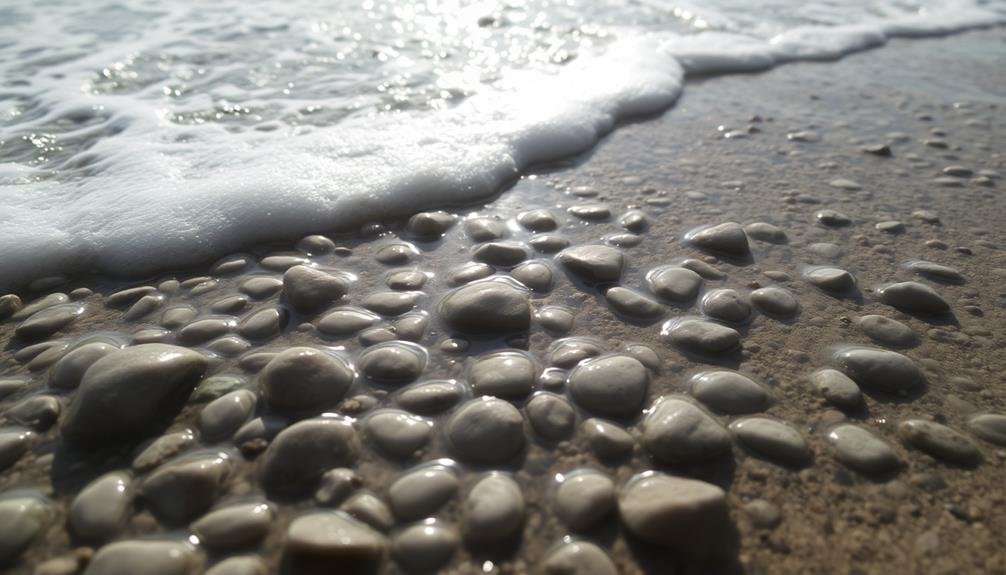 ocean waves caressing pebbles