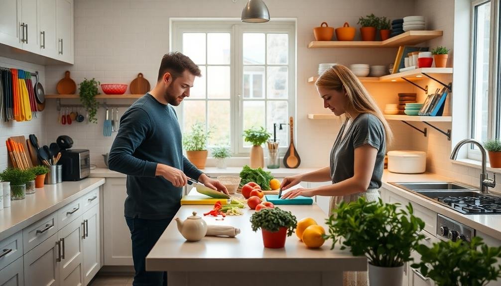 organized calm culinary space