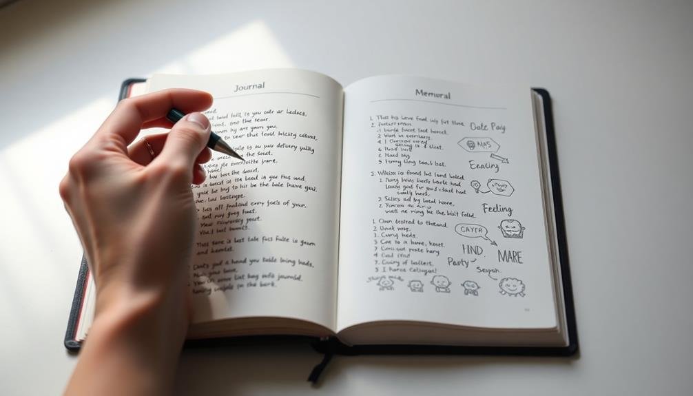 organizing journal entry content