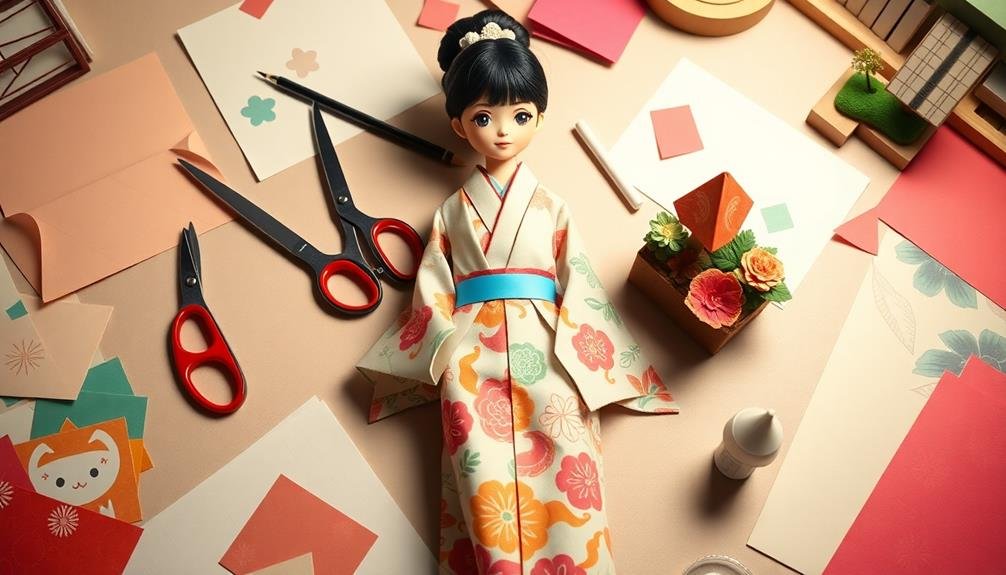 origami inspired paper doll crafting