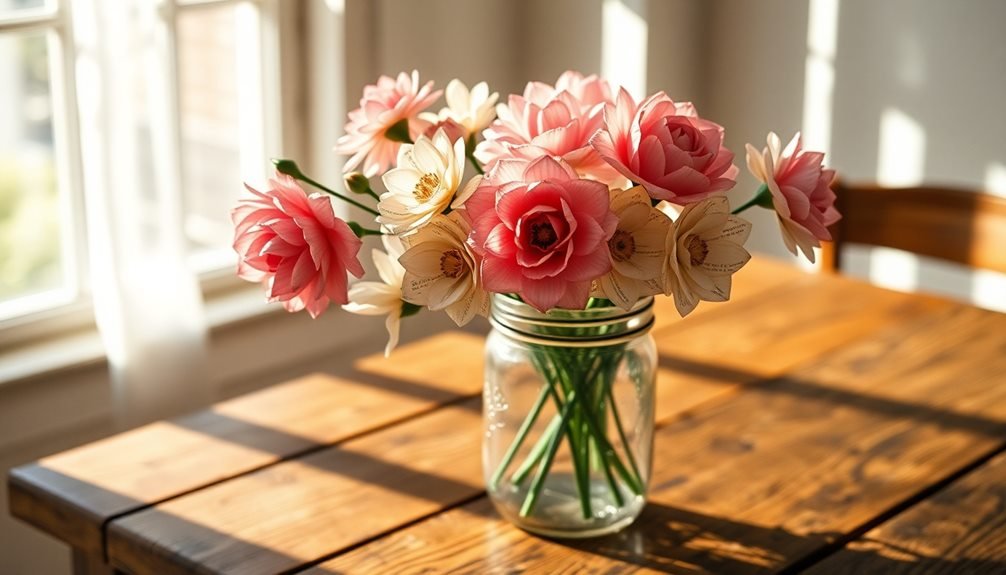 paper flowers from books