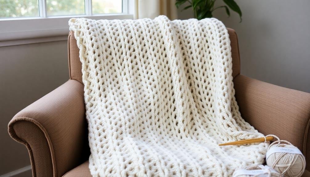 peaceful tunisian crochet blanket