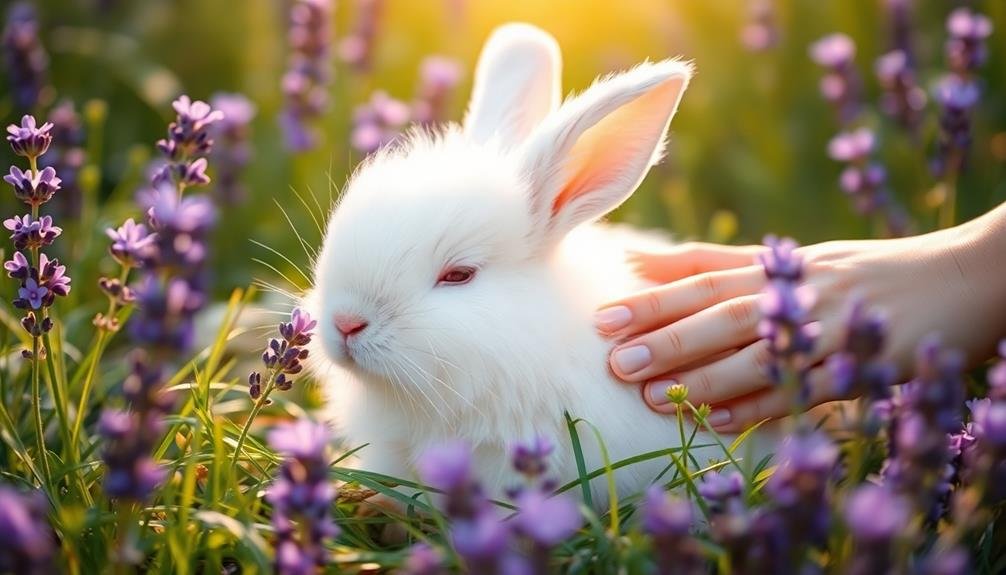 rabbit petting reduces anxiety