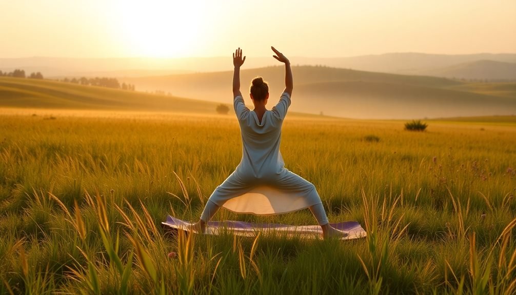 relaxing nature stretch session