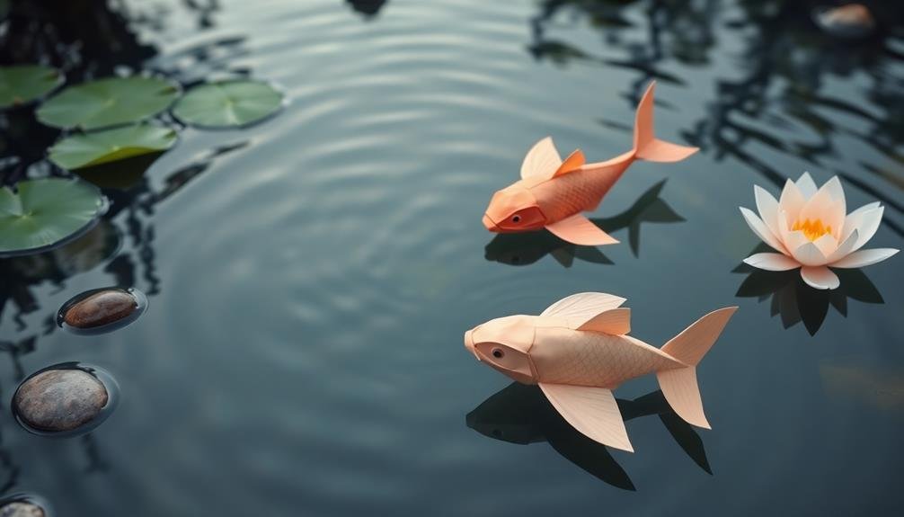 serene koi fish display