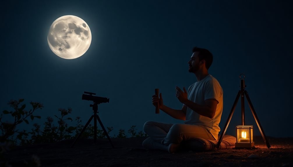serene lunar observation practice