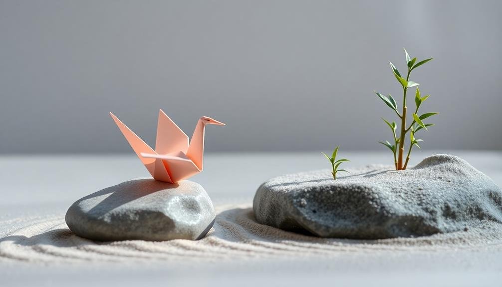 serene origami bird creation