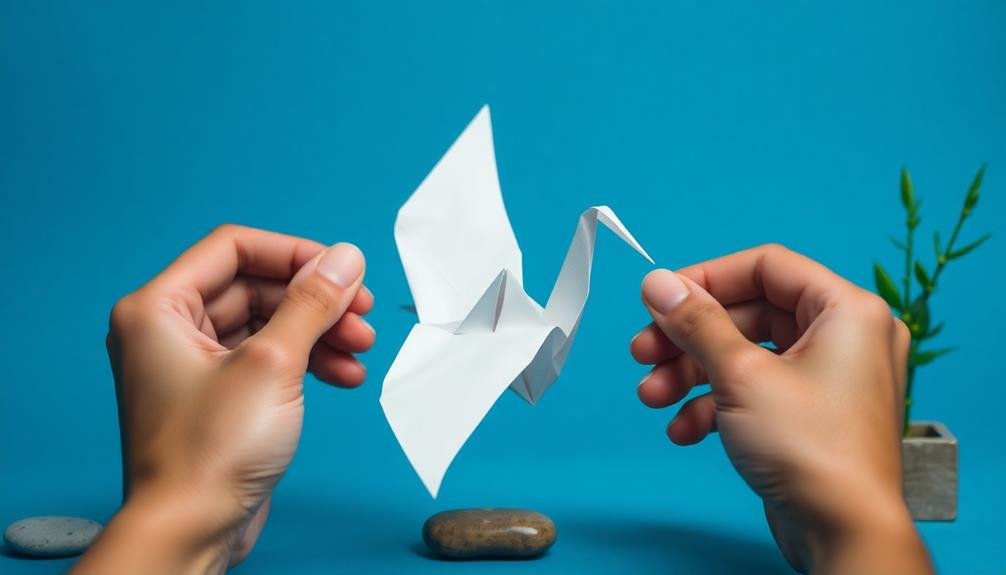 serene origami crane technique