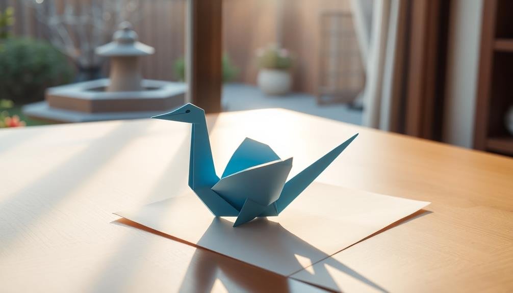serene paper bird art