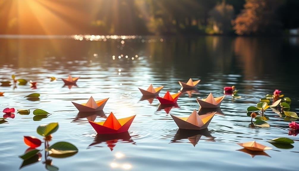 serene paper boat creation