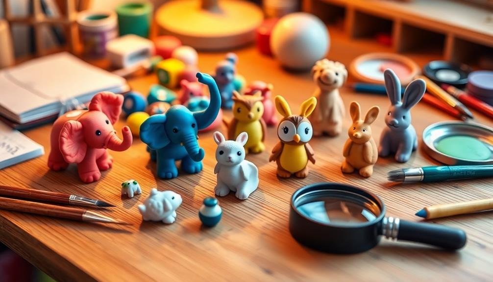 tiny handmade animal sculptures