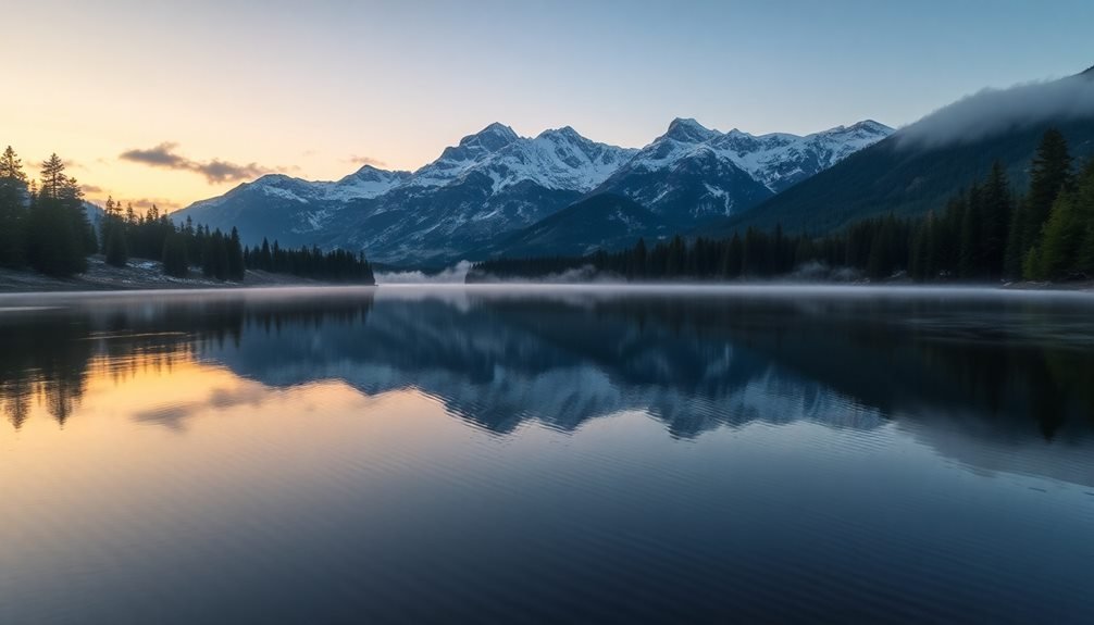 tranquil alpine waterscape vista
