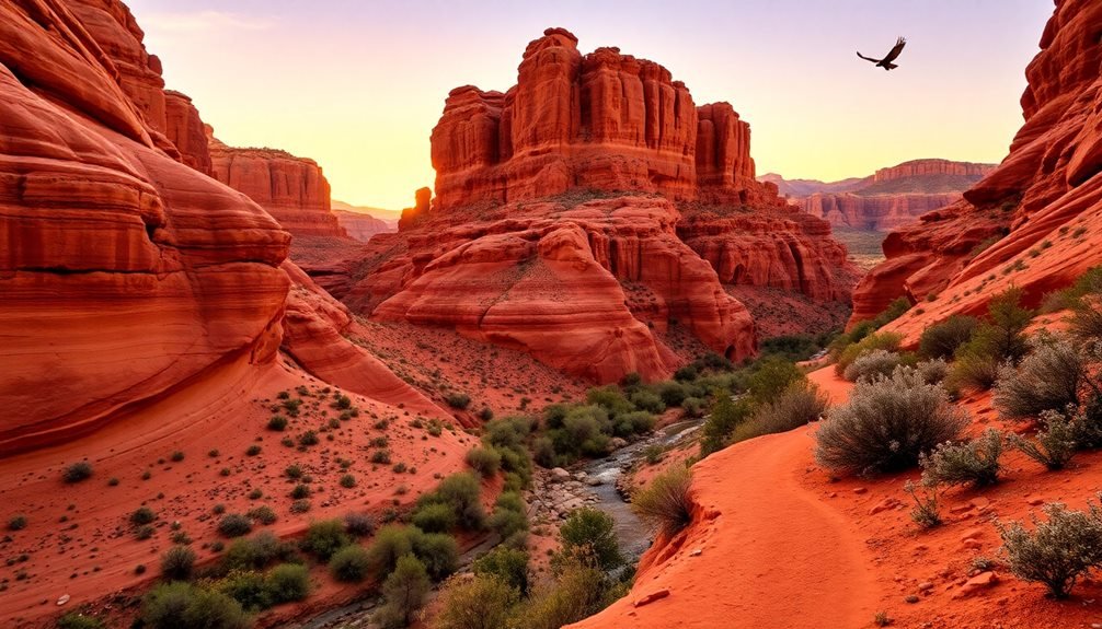 tranquil desert canyon trails