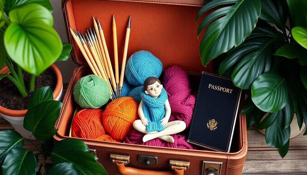 travel friendly knitting for relaxation