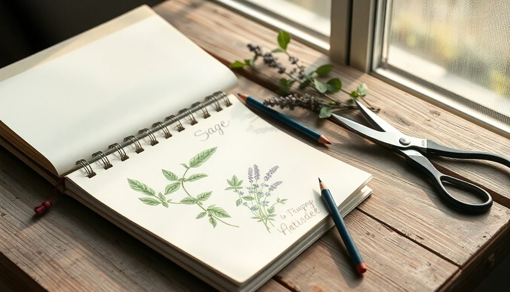 weekly herb sketching sessions